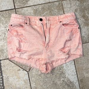 PINK SALMON BDG SHORTS HIGH WAISTED